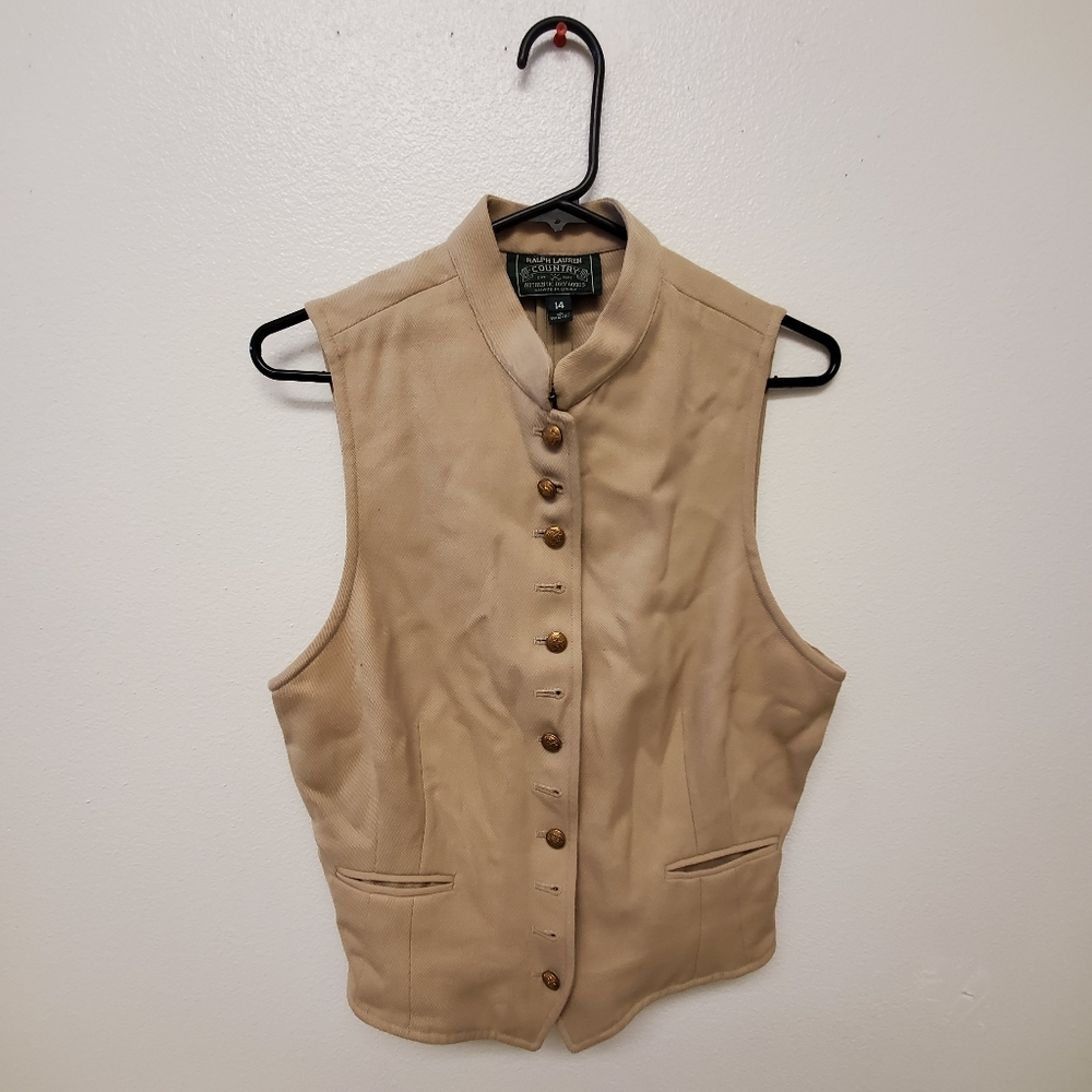 Ralph Lauren Country made in USA 100% wool vest 14